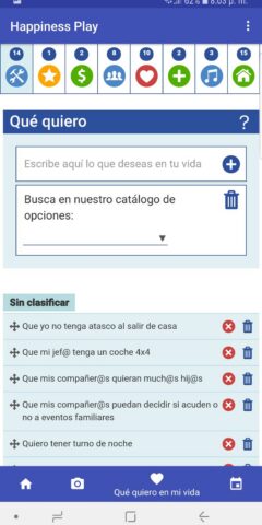 Segundo paso qué quiero en mi vida - App felicidad